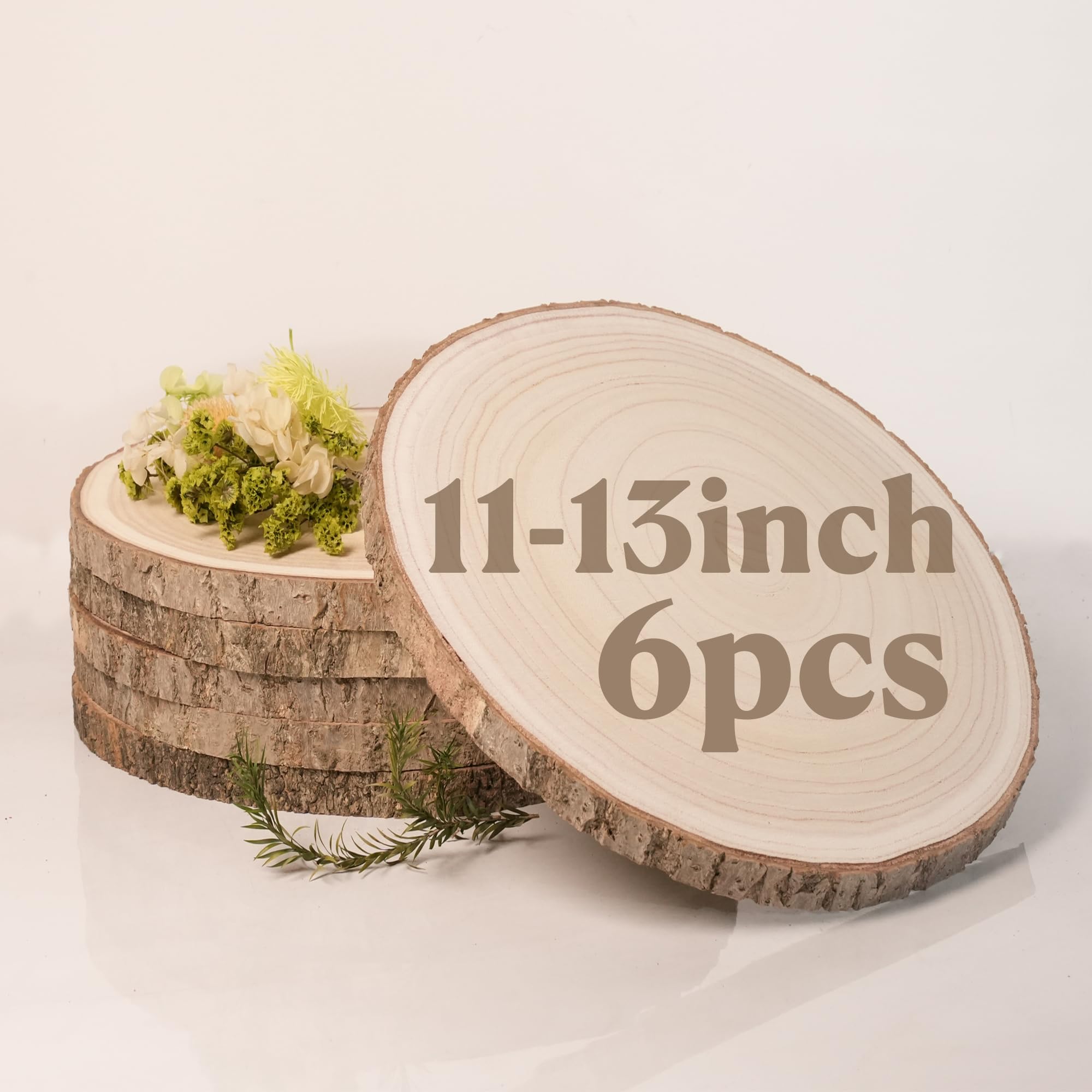 Rochoseng 6-Pack 11-13 Inch Wood Slices