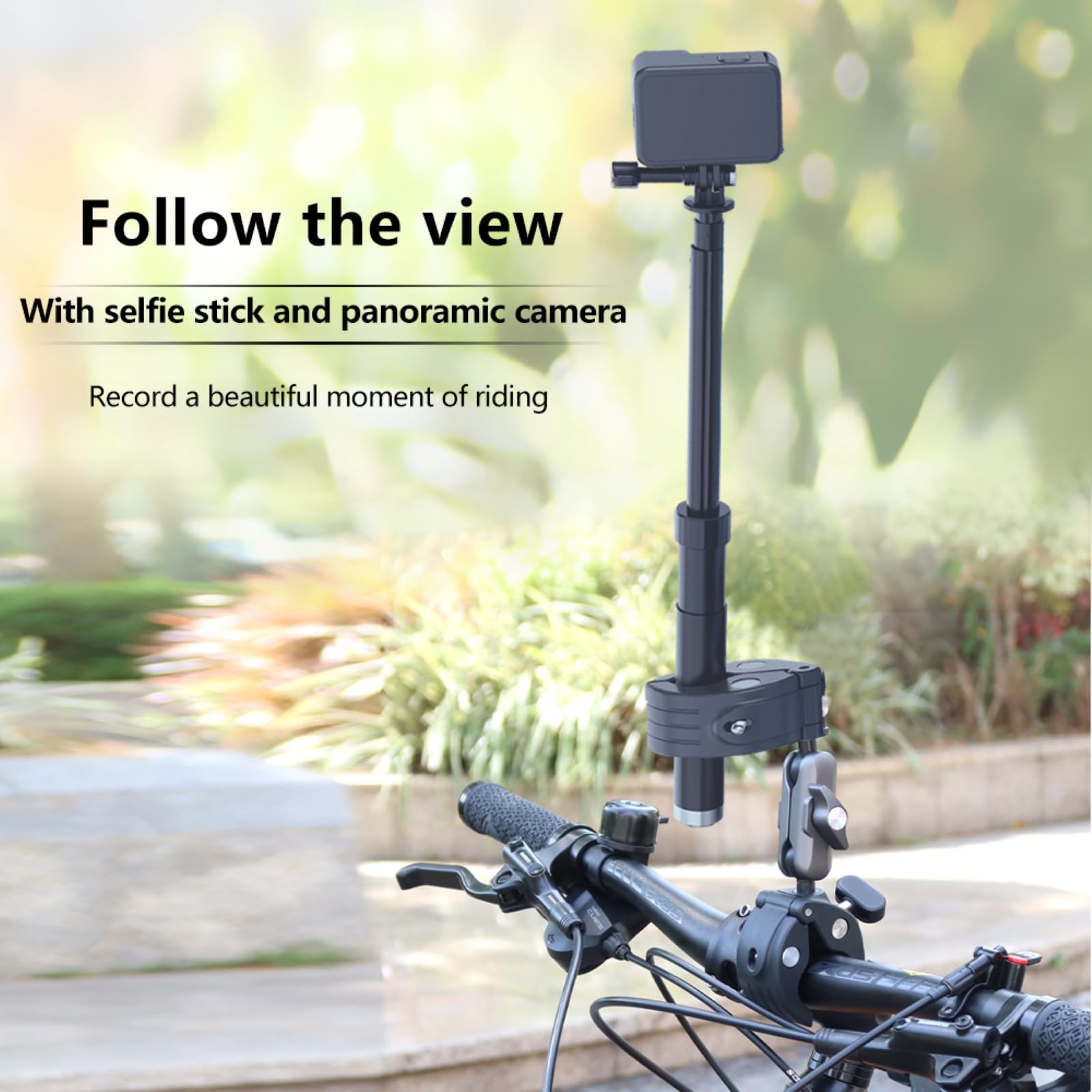 Morsetto per bastone da selfie per moto Insta360 X5 X4/GoPro/Pocket3/DJI Osmo Action/Osmo 360/Nano, manubrio della bicicletta della bici/asta di estensione/coda/guida del sedile/tubo/kit di