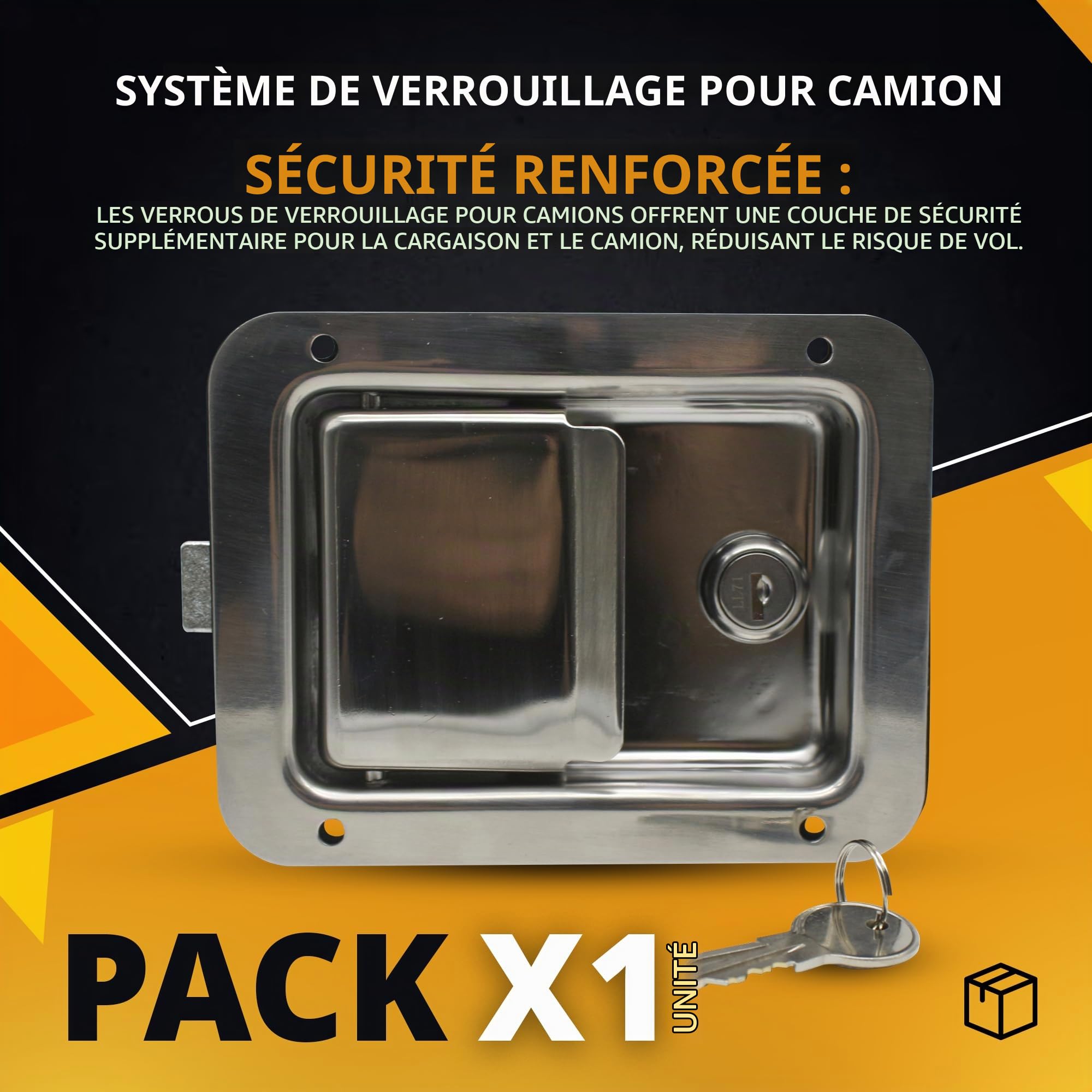 DOJA Barcelona | Serrure Remorque | Pack 1 | Antivol Remorque | 120x92x36mm | en Acier Inoxydable | Fermeture Remorque | pour Serrure Porte Camping Car, Accessoire Remorque, Antivol Remorque Attelée