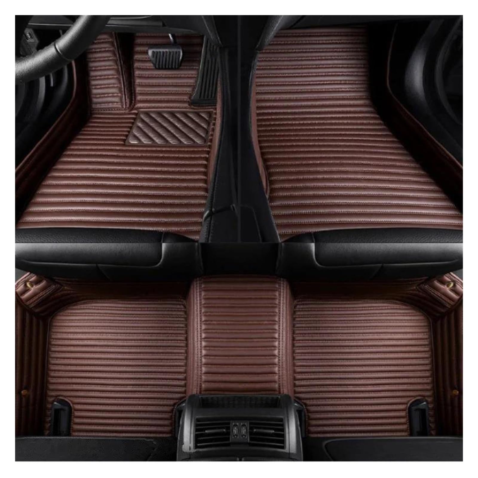 Tapis voiture de luxe en cuir PU rayé pour habitacle de Duster 2011 à 2022