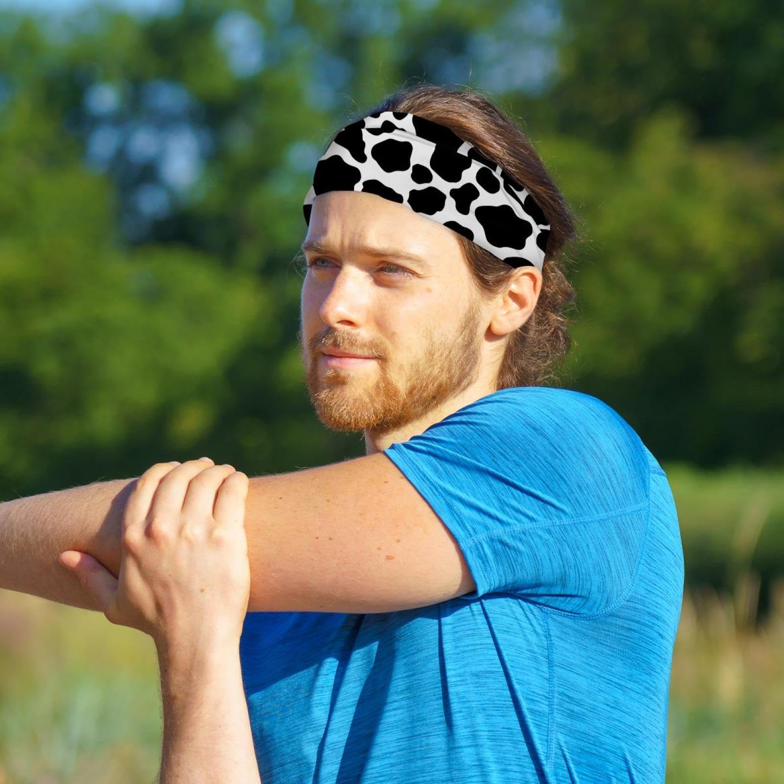 Lot de 6 bandeaux larges pour femme - Turban antidérapant - Pour yoga, sueur, sport, entraînement