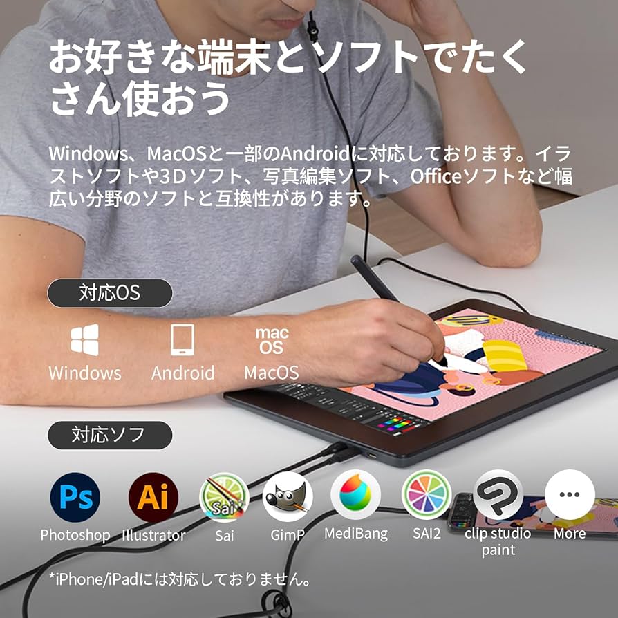 GAOMON ペンタブレット 本体　液タブ　液晶タブレット Amazon | GAOMON 液タブ 13.3インチ 86%NTSC フルラミネーション