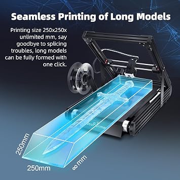 Infinite Z Axis Conveyor Belt 3D Printer with Extended Roller Enclosure 250250mm, IR3 V2 Belt 3D Printer for Long/Batch Printing