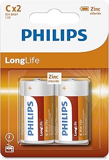 PHILIPS LONGLIFE ZINC C 1.5V 2PCS R14L2B/97