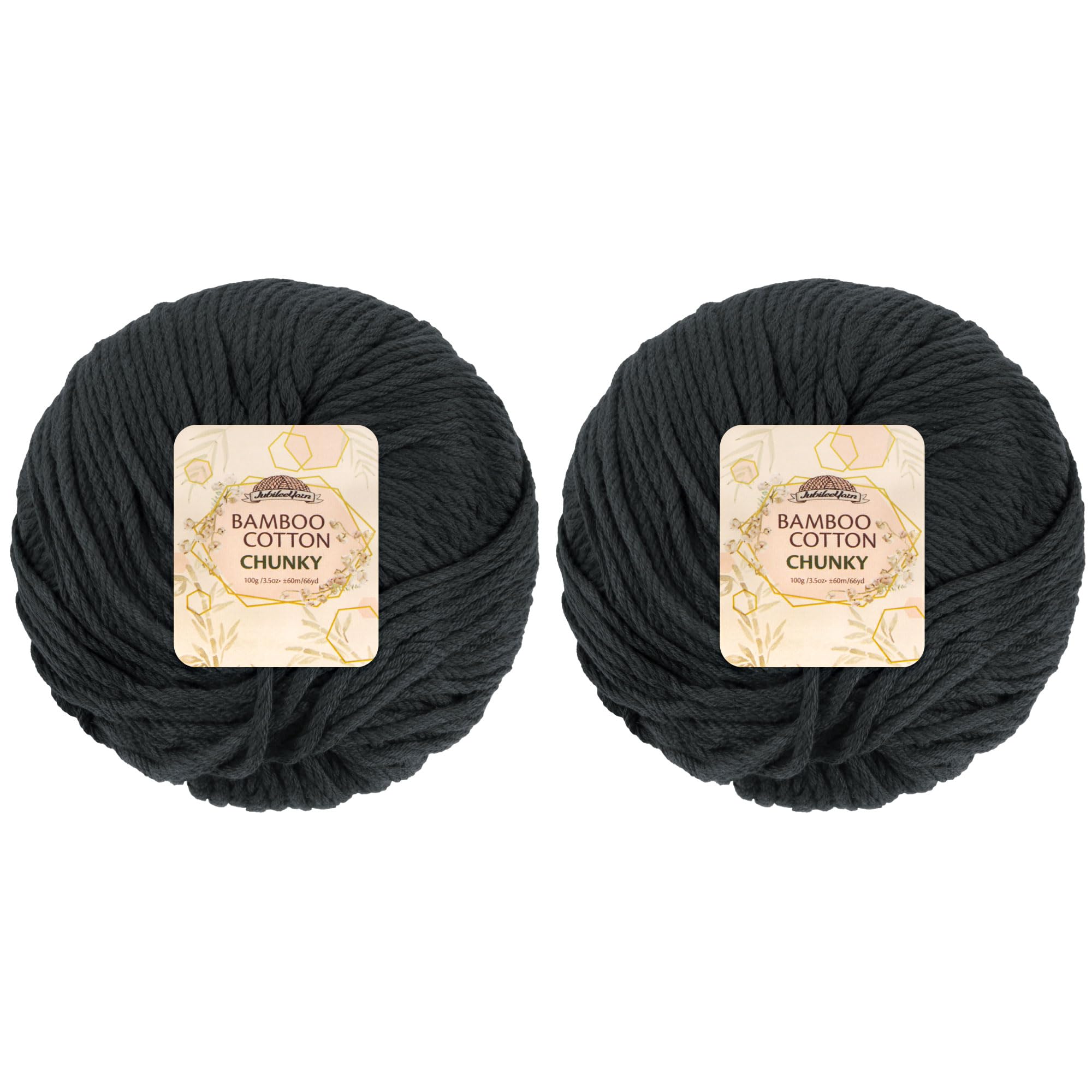 JubileeYarn Bamboo Cotton Chunky Yarn - 100g/Ball - Deep Grey - 2 Balls โ image 1