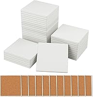 Vista 13 de 30 Pieces 3.75 Inch Hexagon Blank Ceramic Coasters, Unglazed Ceramic Tiles Coasters, Ceramic Tiles with Cork Backing Pads for Painting, DIY Crafts