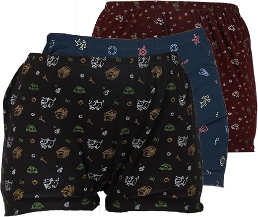 Amul Comfy Pack of 3 Pure Cotton Soft Light Weight Printed Women Multicolour Bloomer(Assorted Colours May Vary)