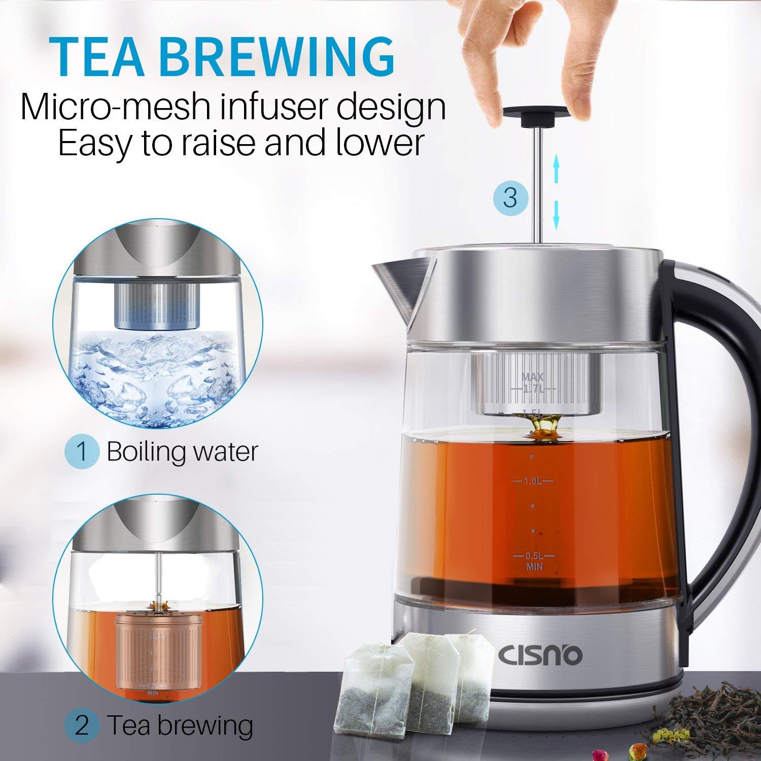 Cisno In Electric Tea Kettle With Temperature Control