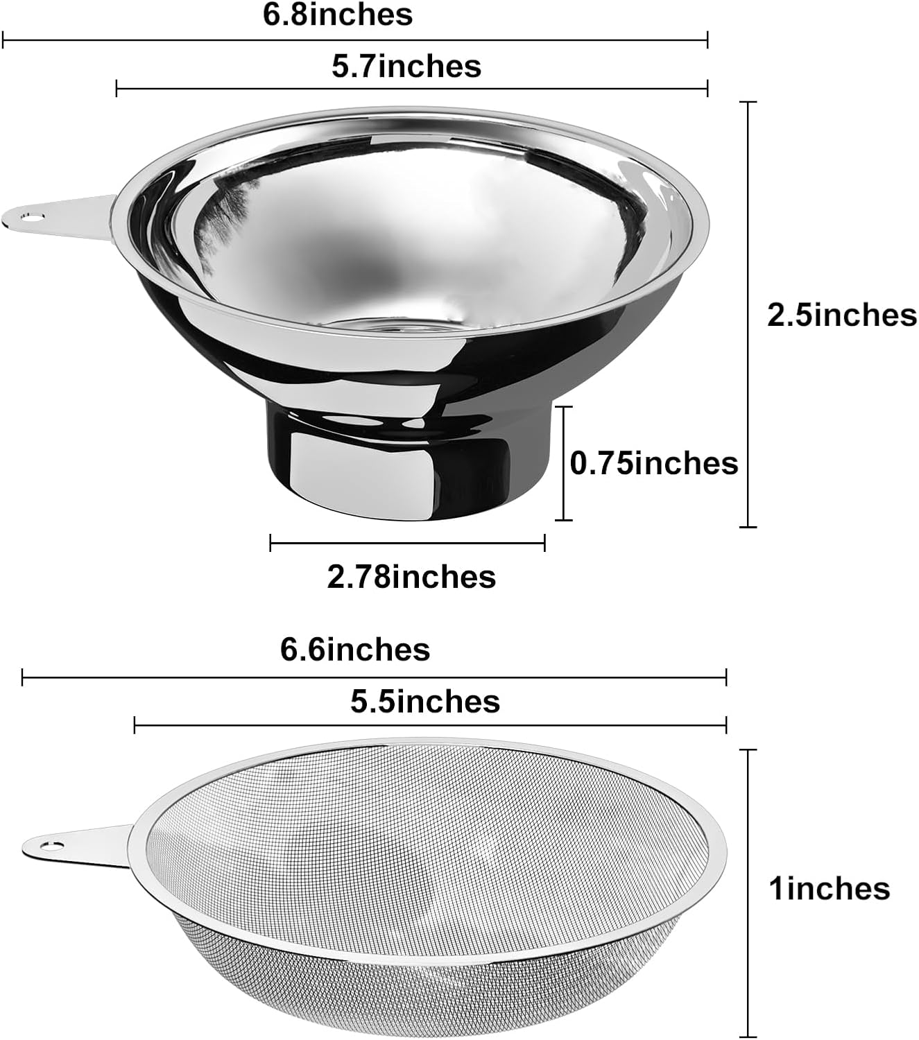缶詰漏斗 ステンレススチールフィルター付き 広口メイソンジャー用 キッチンフィリング ステンレススチール広口漏斗 (広口メイソンジャ