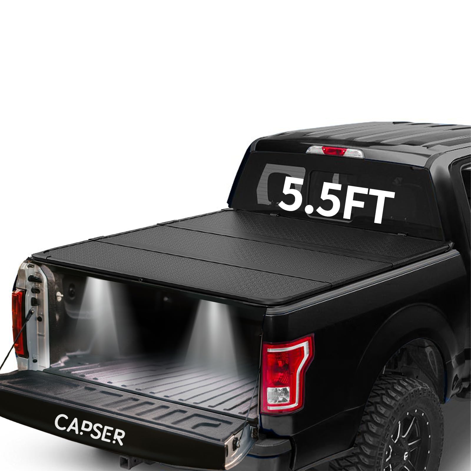 CAPSER 5.5FT Hard Tri-Fold F150 Tonneau Cover Fits for 2015-2025 Ford F150 67Inch Truck Bed(incl.F150 Lightning)