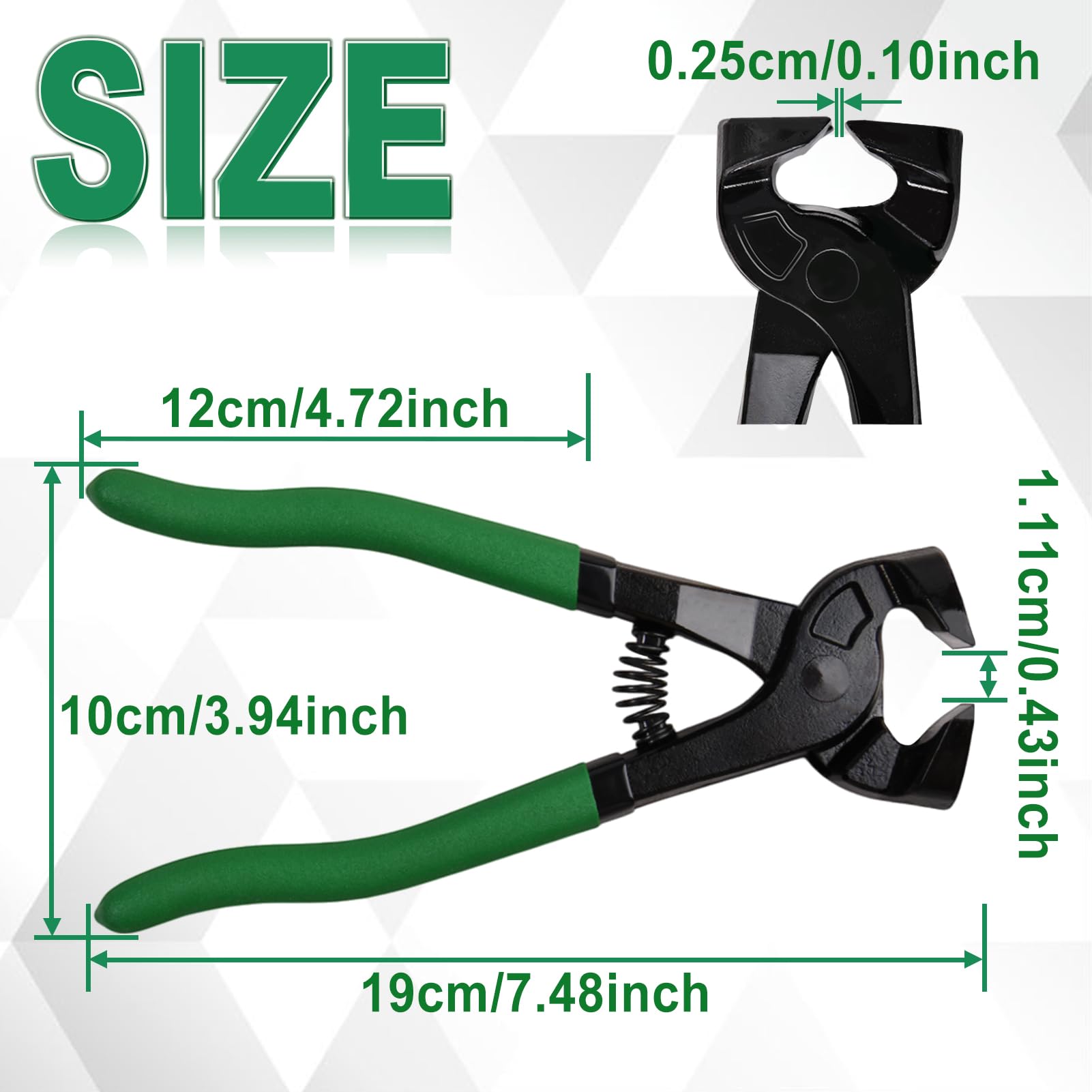 INJOYTEC Glass Tile Nipper 7.5 Inches Tile Working Tool with Compound Strength Spring Load for Tile up to 7/16 Inch Thick Quickly Cutting Mosaics Tile High Carbon Steel Double Blade Anti-Slip - Image 2