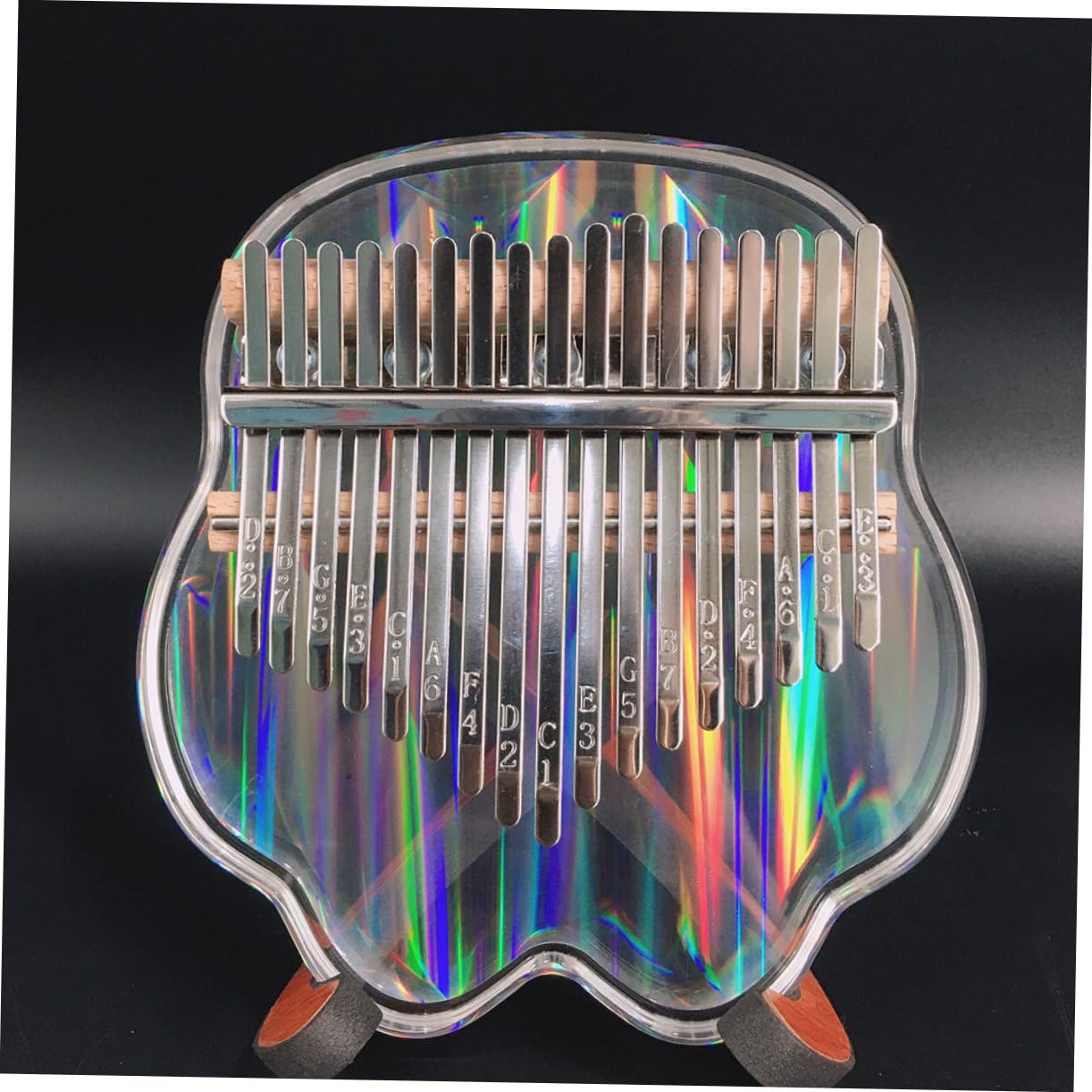 Vaguelly 1set Kalimba Portatile Acrilico Con Tasti Strumento Musicale Per Principianti Pianola Per Performance Scuole e Feste Con Martelletto Per Accordatura e Design Ergonomico