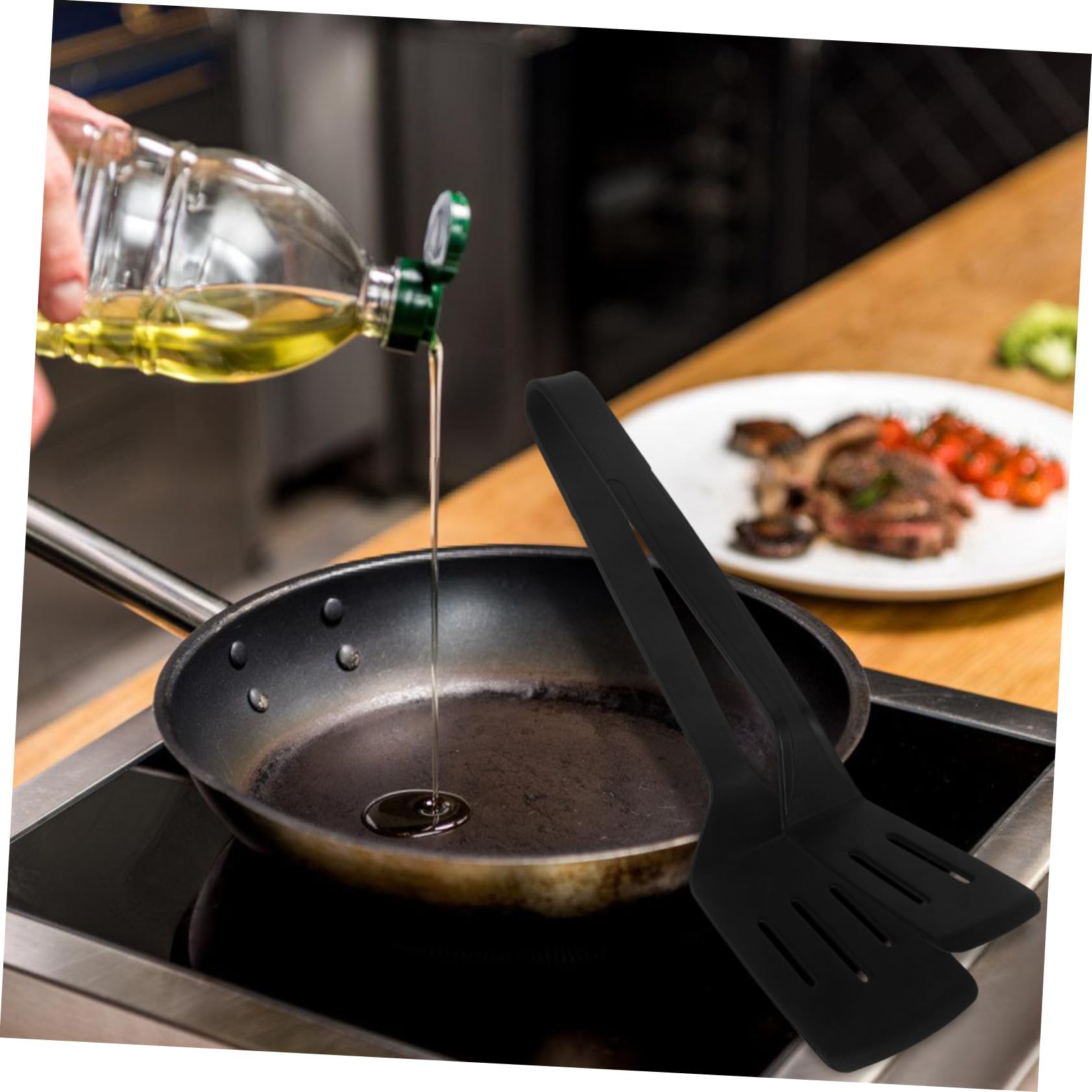 Yardwe 3 Pezzi Pinza Silicone Resistente Al Spatola per Barbecu e Carne Facile