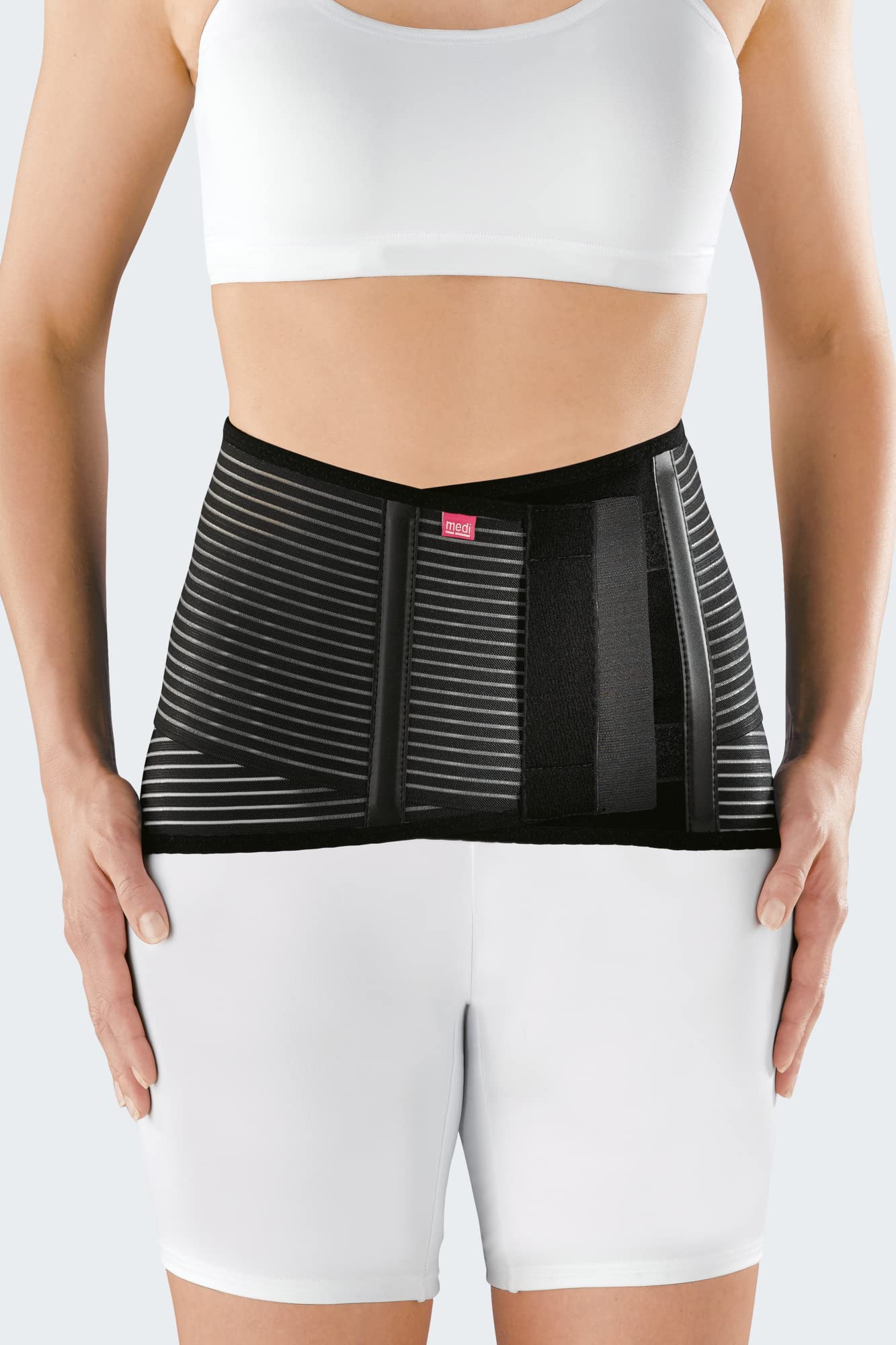 medi Lumbamed - Órtesis estabilizadora activa I Faja lumbar para dolor de espalda, soporte lumbar, estabilización y alivio para mujer I Negro en la talla III