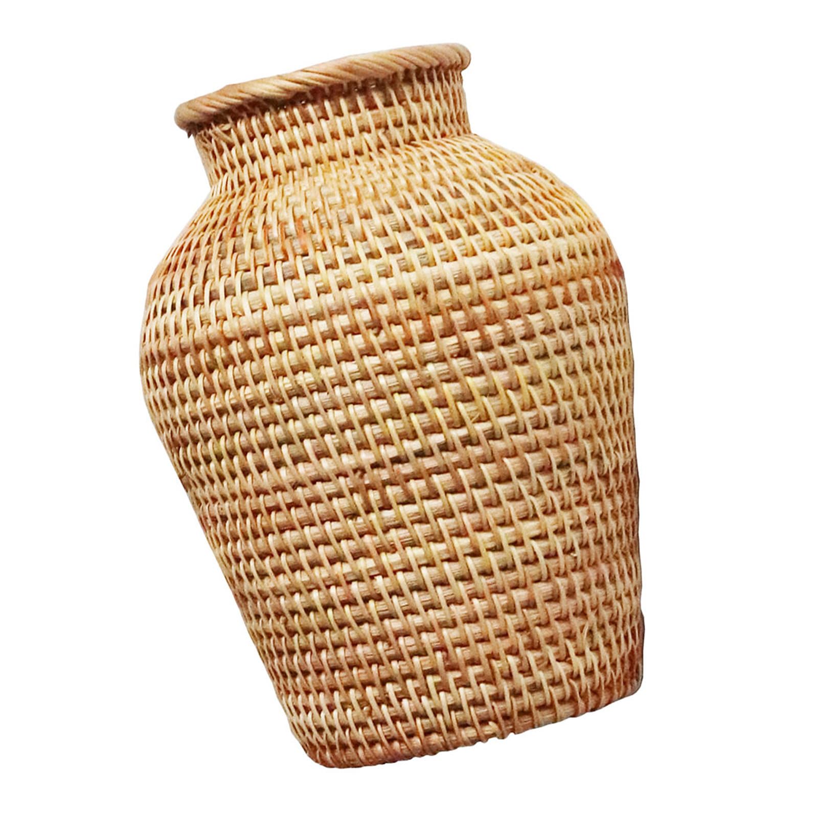 Vase en rotin tressé pour centre de table de mariage et salon bohème chic