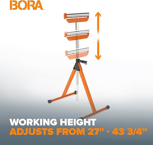 Miniatura 2 de BORA Soporte de rodillo, soporte de altura ajustable para carpintería, rodillo de salida para sierra de mesa, sierra ingletadora, PM-5090