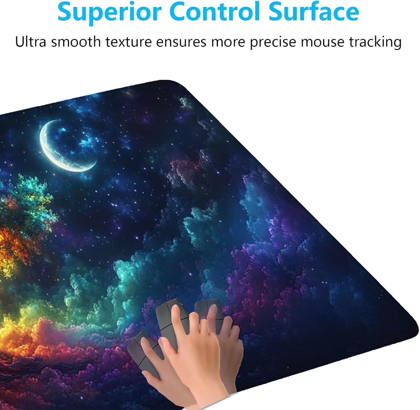 Kolorowa podkładka pod mysz XXL 1600 x 800 mm duża podkładka pod mysz dla graczy drzewo biurko szyte krawędzie wodoodporna antypoślizgowa, do komputera, laptopa poprawia dokładność i szybkość H-3753