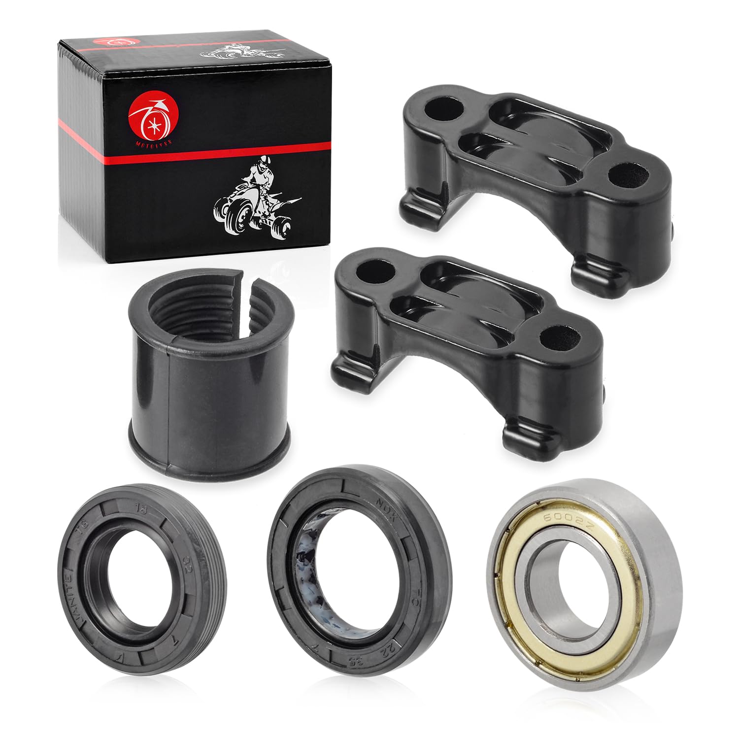 MOTO1988 Steering Shaft Bushing Oil Seal Bearing & Bracket Kit for Polaris Outlaw 50 Predator 50 90 Scrambler 50 90 Sportsman 90