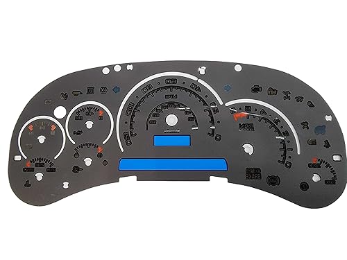 Miniatura 3 de Tanin Auto Electronix - Superposición facial personalizada de calibre plateado, escalas y números claros  Compatible con velocímetro de racimo de