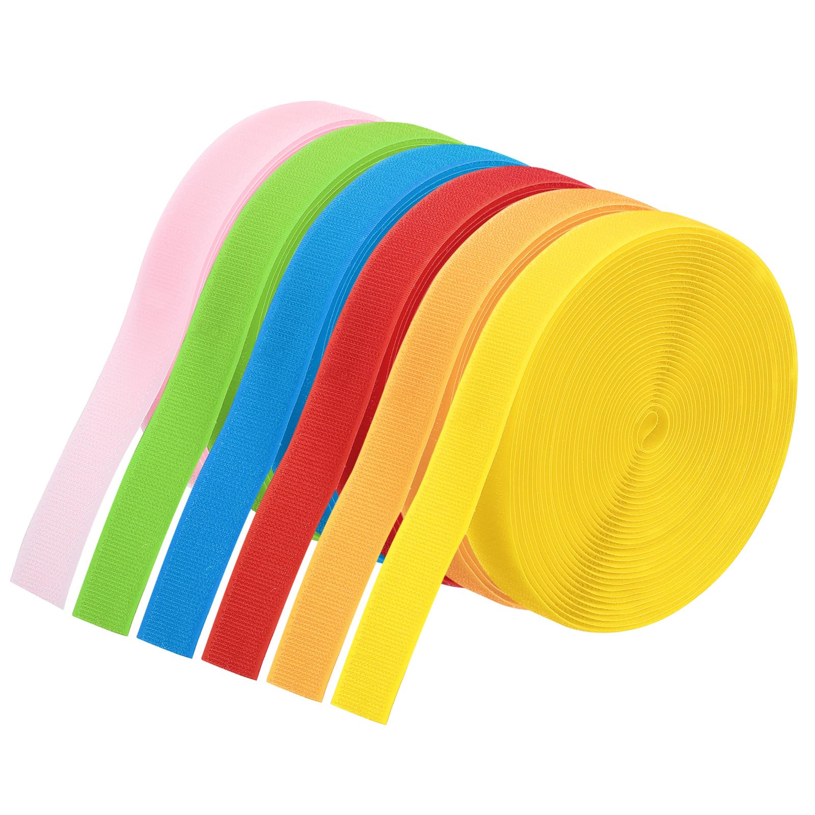 PATIKIL 26.25 Feet Carpet Marker Strips Set, 6 Rolls Nylon Carpet Strips Spots Hook Tape for Classroom Floor Decoration Teacher Education Social Distance, Multicolored