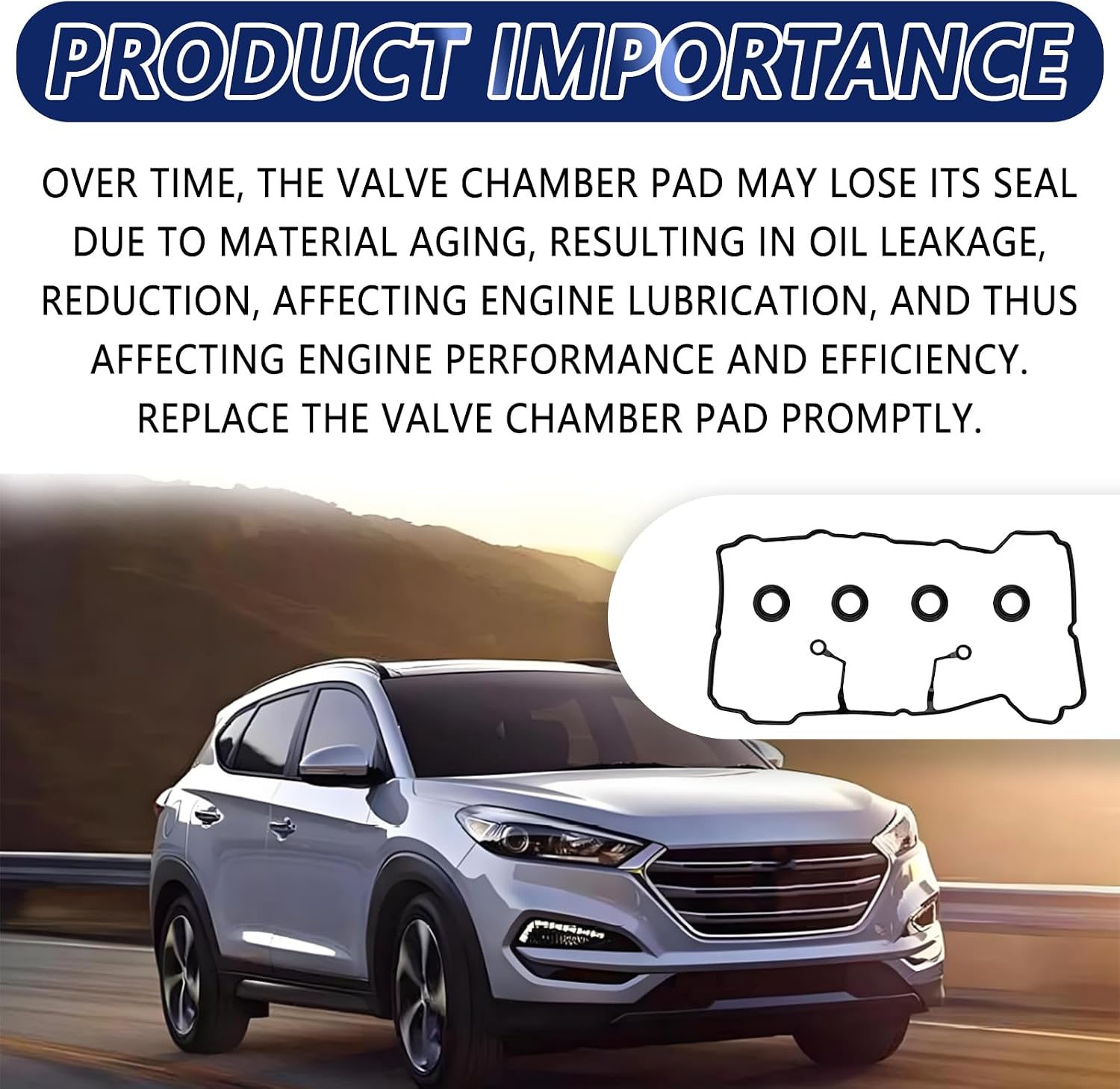VS50824R Engine Valve Cover Gasket Set Compatible with Hyundai Tucson Elantra Sonata Kia Forte Soul Optima Sportage 2011-2019 1.8 2.0 NA, Replace OE# 22441-2E000