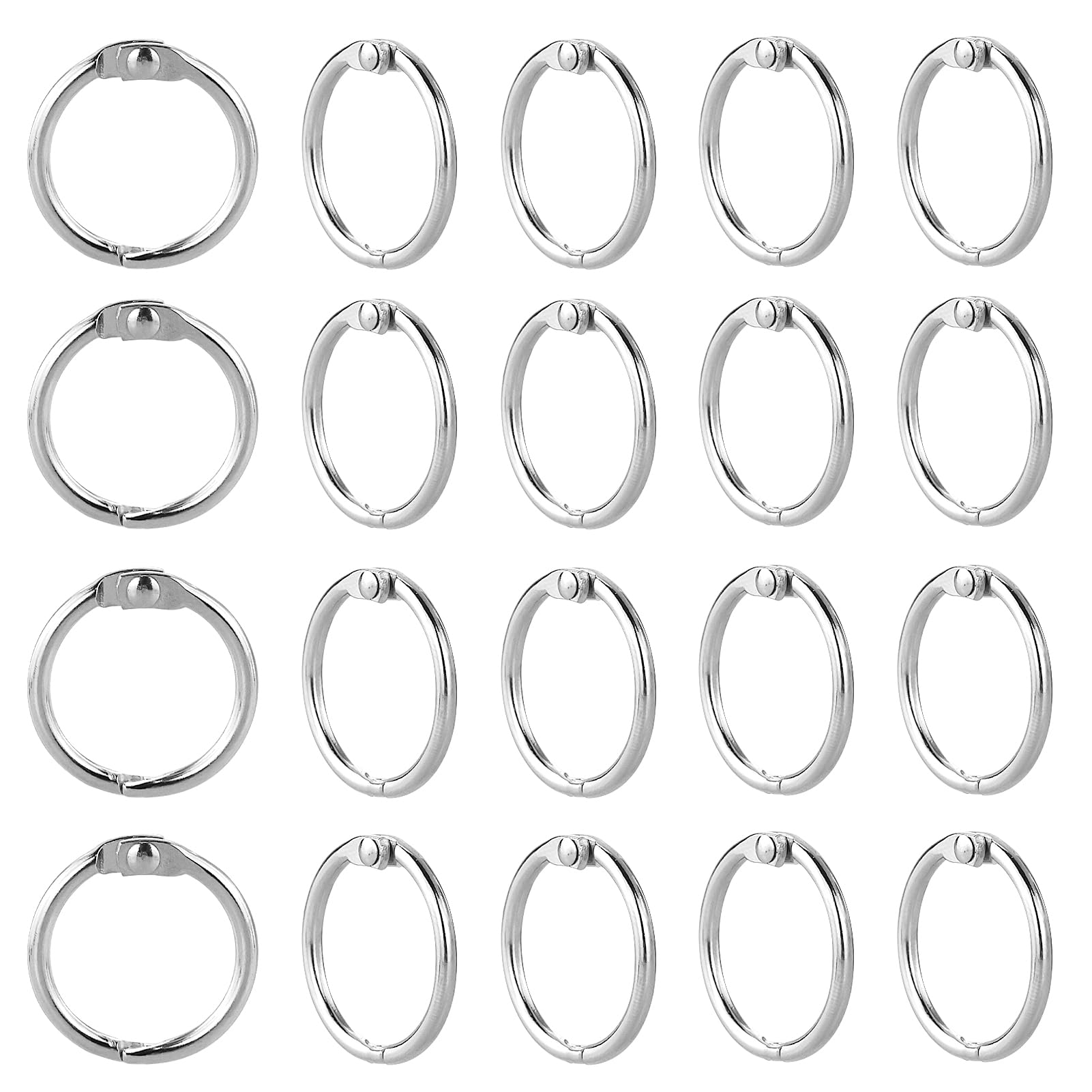 ROEOWENE 150 Pièces Anneaux De Livre Métalliques 25mm - Anneaux Reliure Ouvrables Pour Scrapbooking Et Cahiers