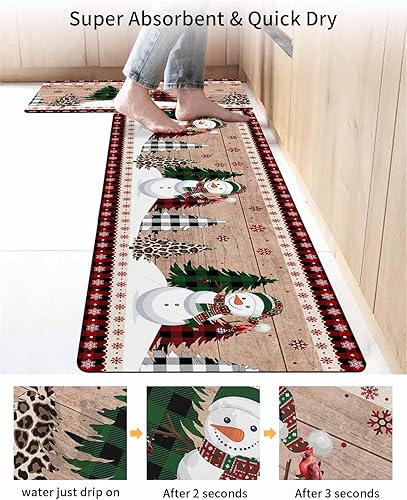 Miniatura 4 de Tapete de baño de muñeco de nieve de Navidad para bañera, tapete antideslizante de secado rápido y absorbente, de tierra de diatomeas, tapete