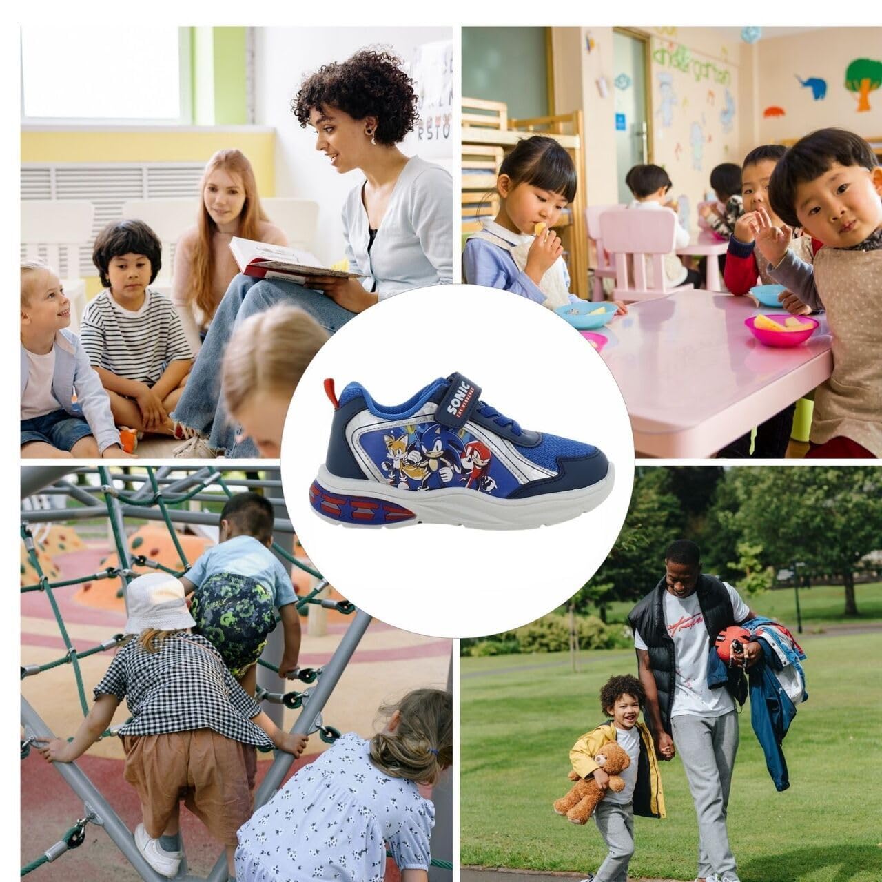 Leomil Sonic Zapatos Zapatos con Luces niños niño, Ideal para la Escuela y el Tiempo Libre