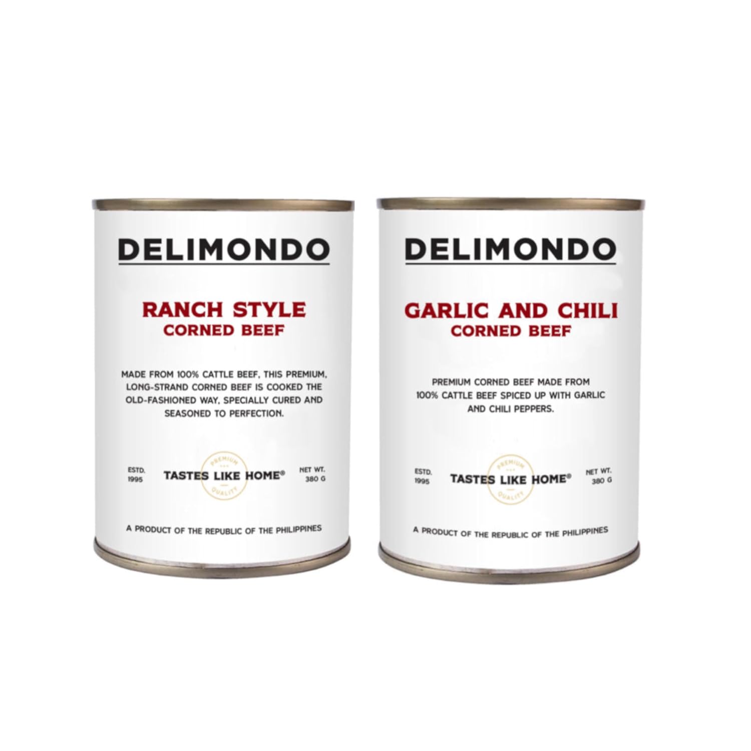 Generic Delimondo Corned Beef - 2 Cans, 380g each (Ranch Style & Garlic and Chili)
