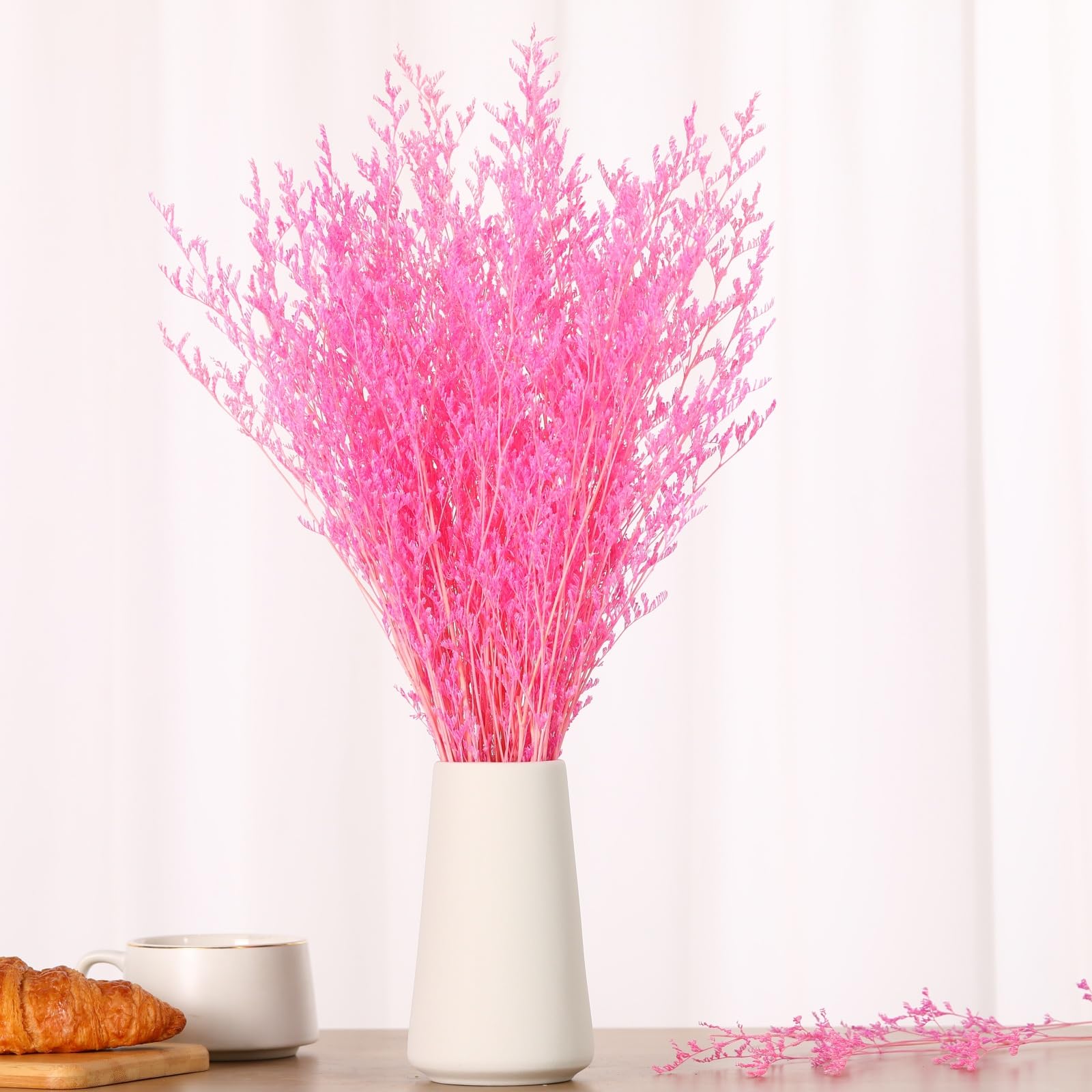 Bouquet de fleurs séchées, bouquet de caspia séché, fleurs de lavande, arrangements floraux d'haleine de bébé pour décoration de mariage, couronne de porte, table de fête à la maison V