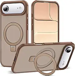 Capa para celular compatível com iPhone 2025 Air com suporte magnético invisível de anel de vedação de grau militar, translúcida para iPhone 2025 Air de 6,6 polegadas [compatível com Mag-Safe