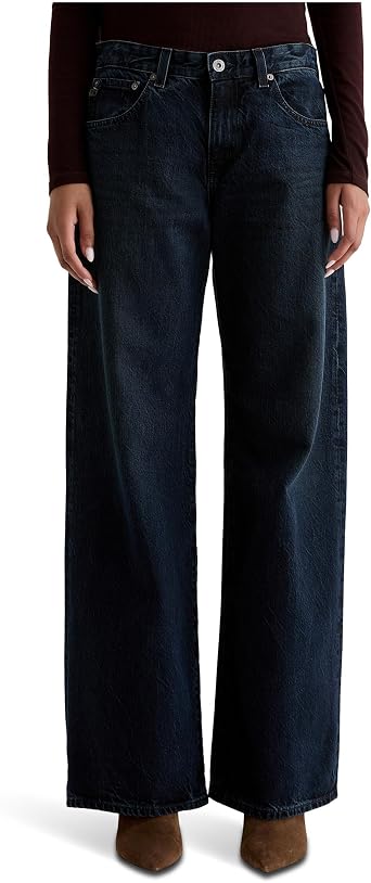 AG Adriano Goldschmied Womens Adria Low Rise Baggy Wide Leg