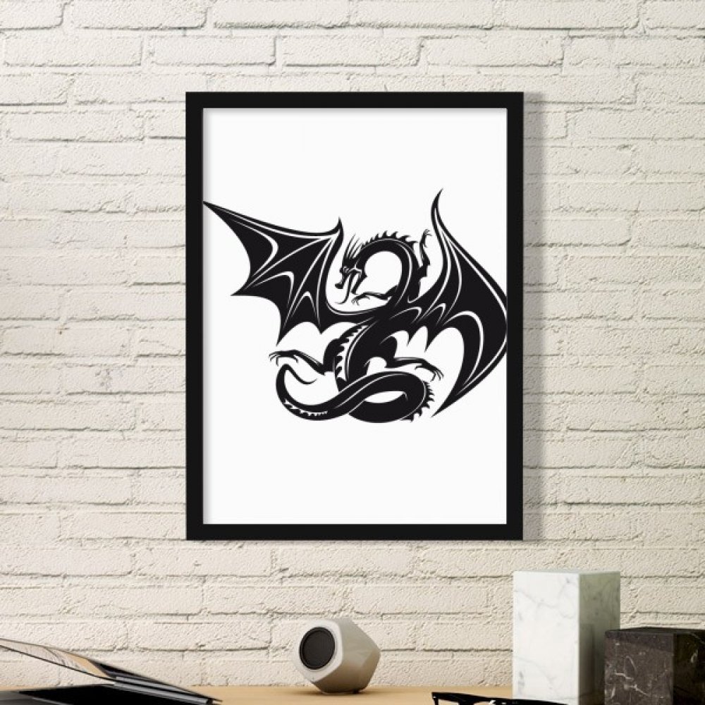 Cadre photo avec impression dragon pour bureau et salon moderne