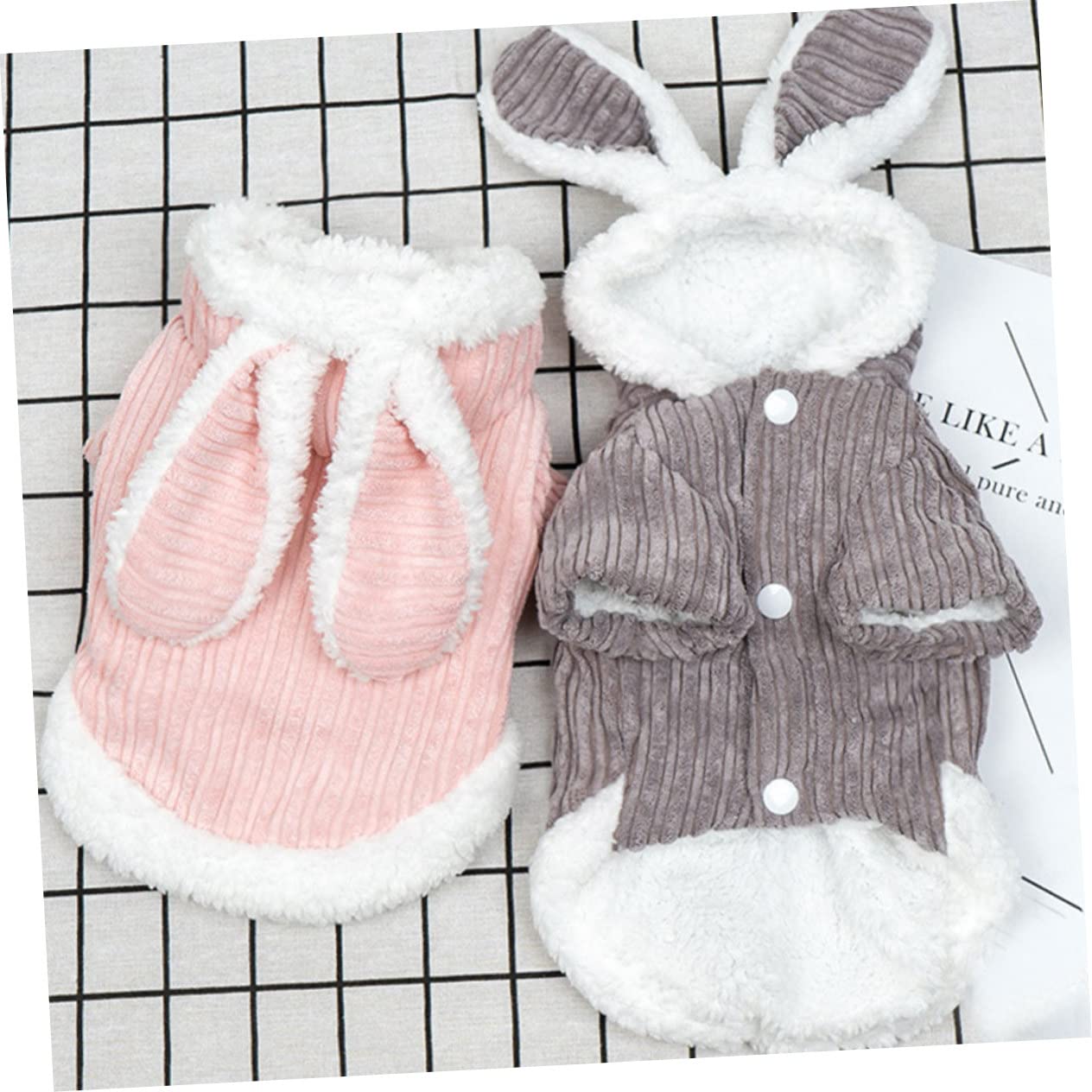 INOOMP 3 Pz Vestiti per Cani in Pile Vestiti con Cappuccio per Cuccioli Costumi Cosplay Felpa con Cappuccio Cosplay da Festa Oggetti di Scena Autunno e Inverno a Coste Rosa