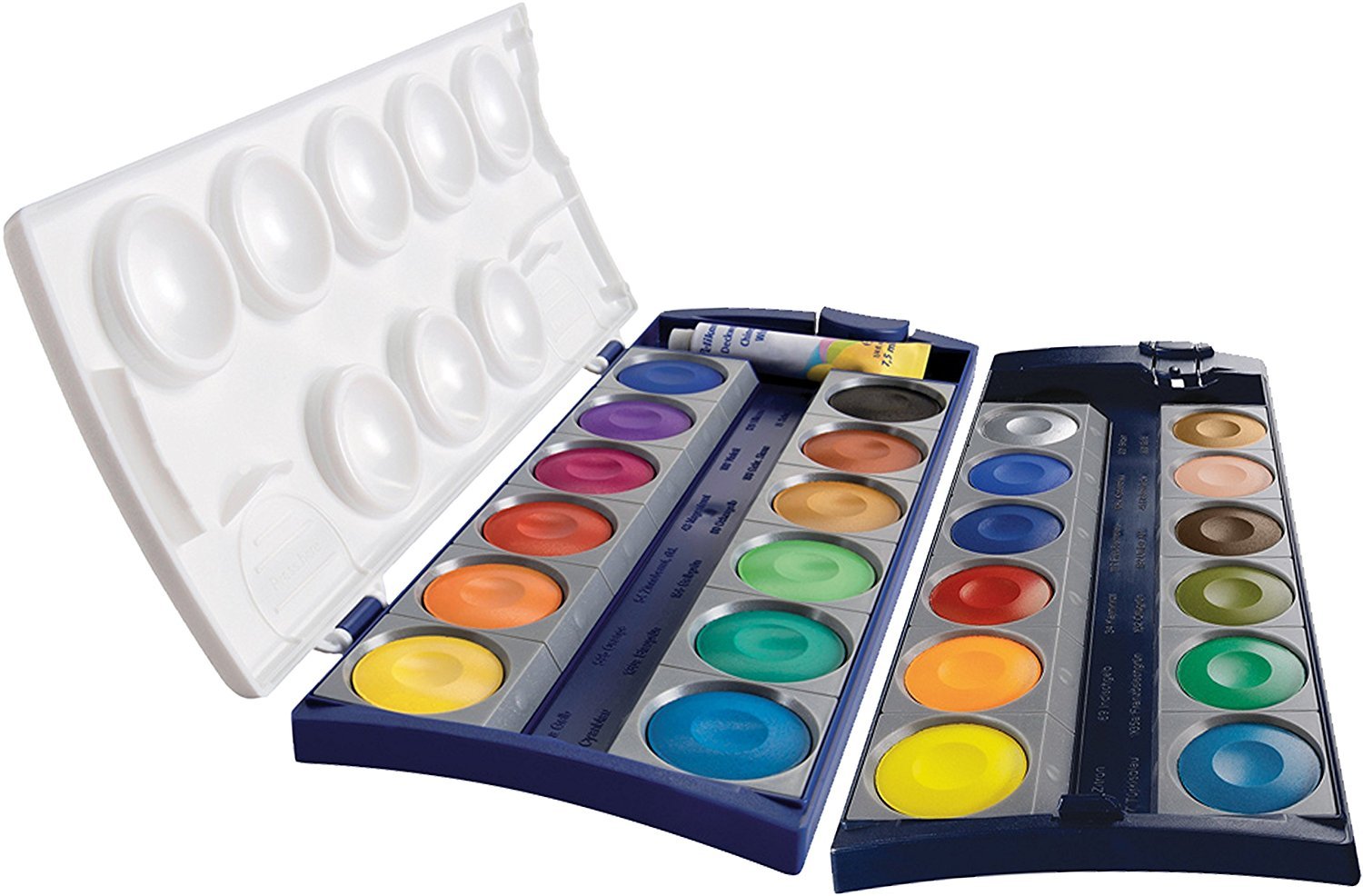 Pelikan White Din 5023 Watercolour Paint Box (K12, 12 Colours, 1 Tube Opaque Standard School, 1