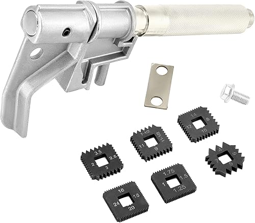 Miniatura 7 de QWORK 7402 - Cazador universal de roscas exterior, herramienta de reparación de roscas de alta resistencia para 1-14" a 5" O.D, 1 juego