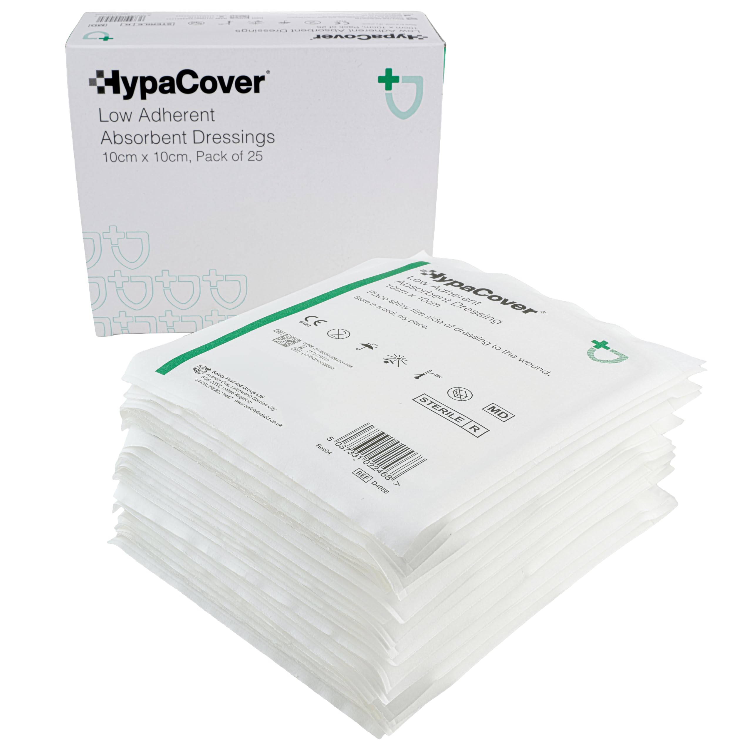 Safety First Aid HypaCover Pack of 25 Low Adherent Dressing 10cm x 10cm
