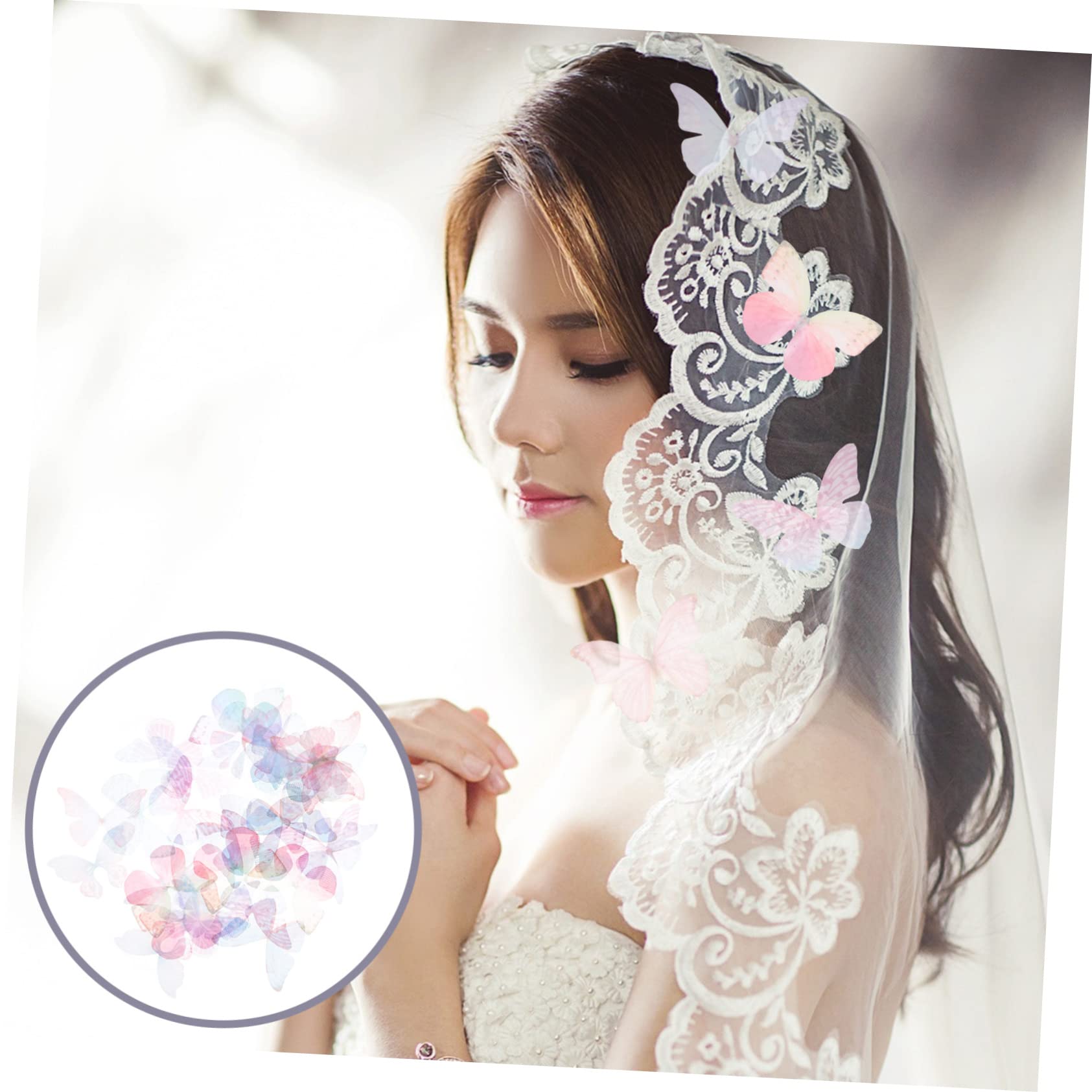 TEHAUX 500stücke Organza Schmetterlinge Für Bastelarbeiten Dekoration Von Kleidung Und Hochzeiten Transparente Große Applikationen Zufälligen Farben