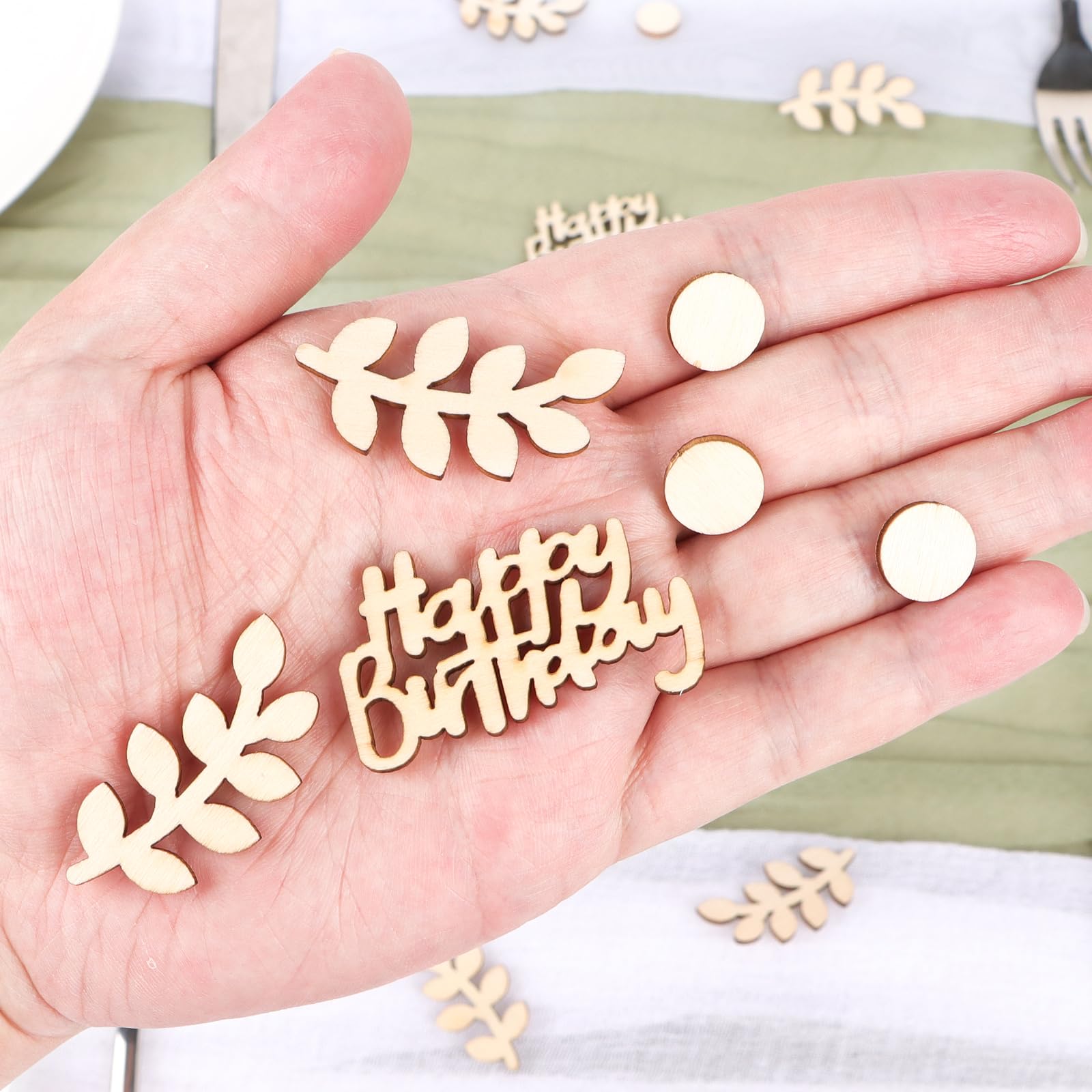 60 stuks Happy Birthday Confetti Houten Confetti Stippen Bladeren Verjaardagsfeest Confetti Tafel Confetti Decors voor Kinderen Volwassenen Verjaardagsfeest Decoraties Tafel Feestartikelen