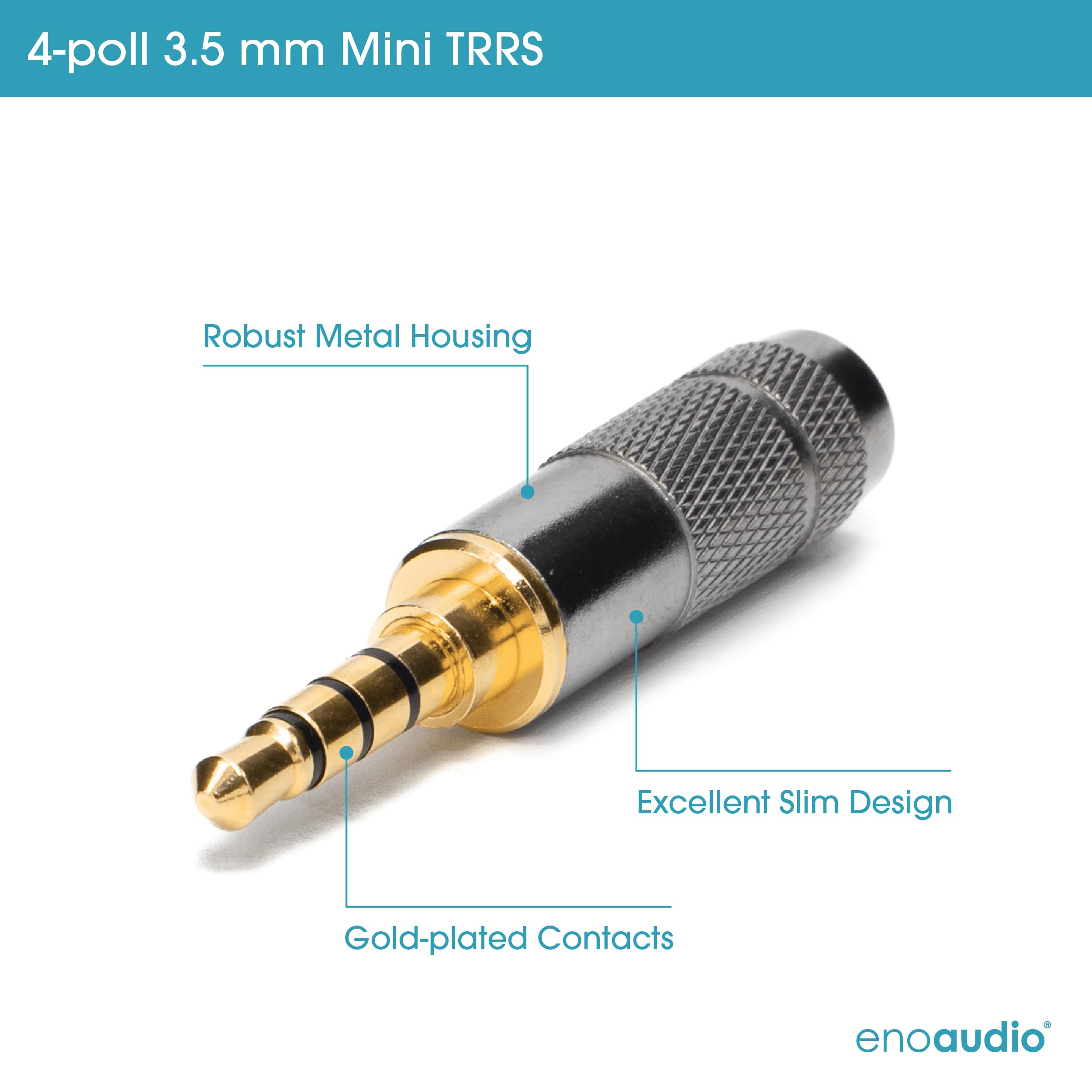 enoaudio Mogami 2893 Quad HiFi kabel do słuchawek SONY MDR-1A | Neutrik Gold 3,5 mm mini jack 3-biegunowy - 3,5 mm mini jack 4-biegunowy, 10 m