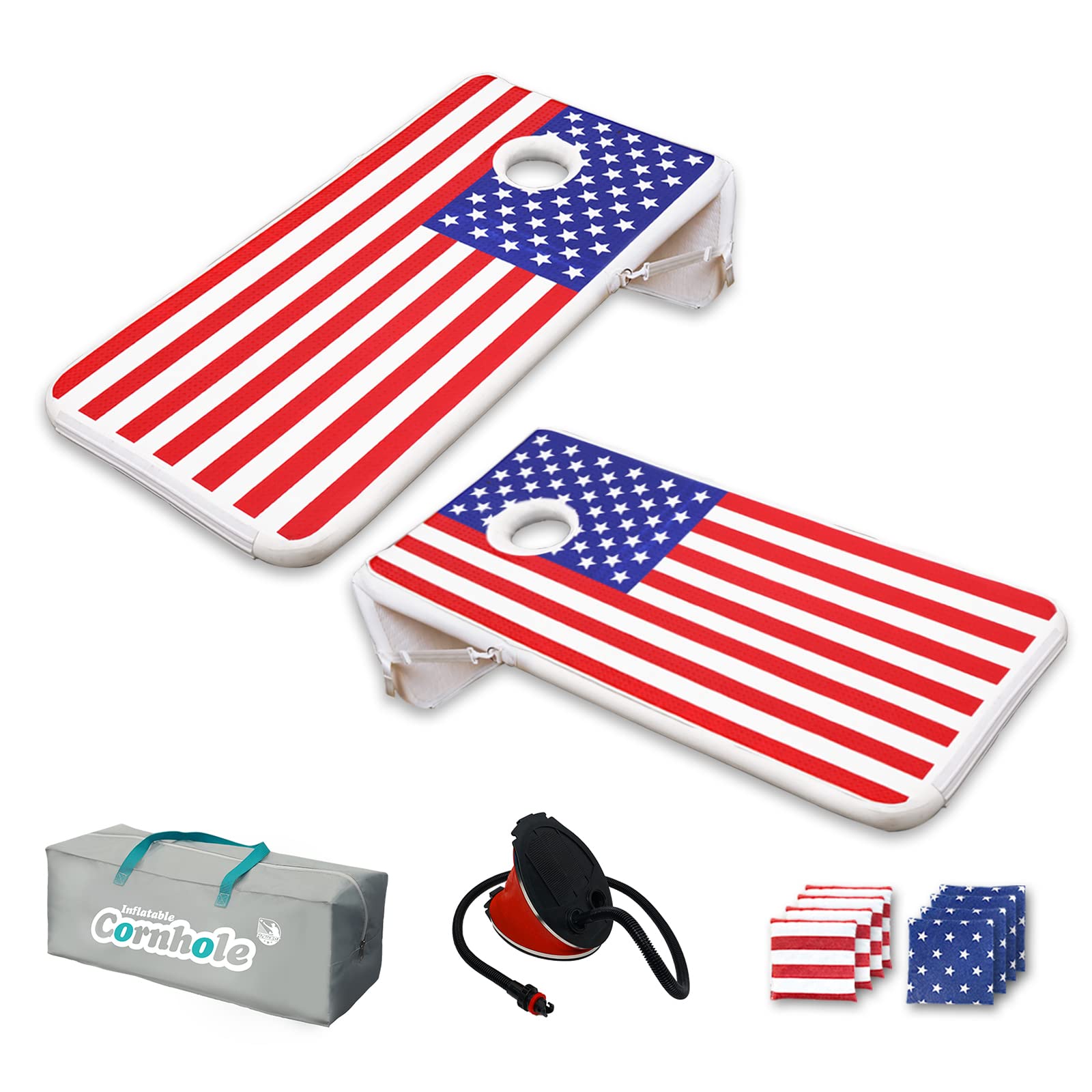 FunWater4'x2' Cornhole Set Pool Lounge Pong Inflatable with Social Floating Portable Multiple Gameplay