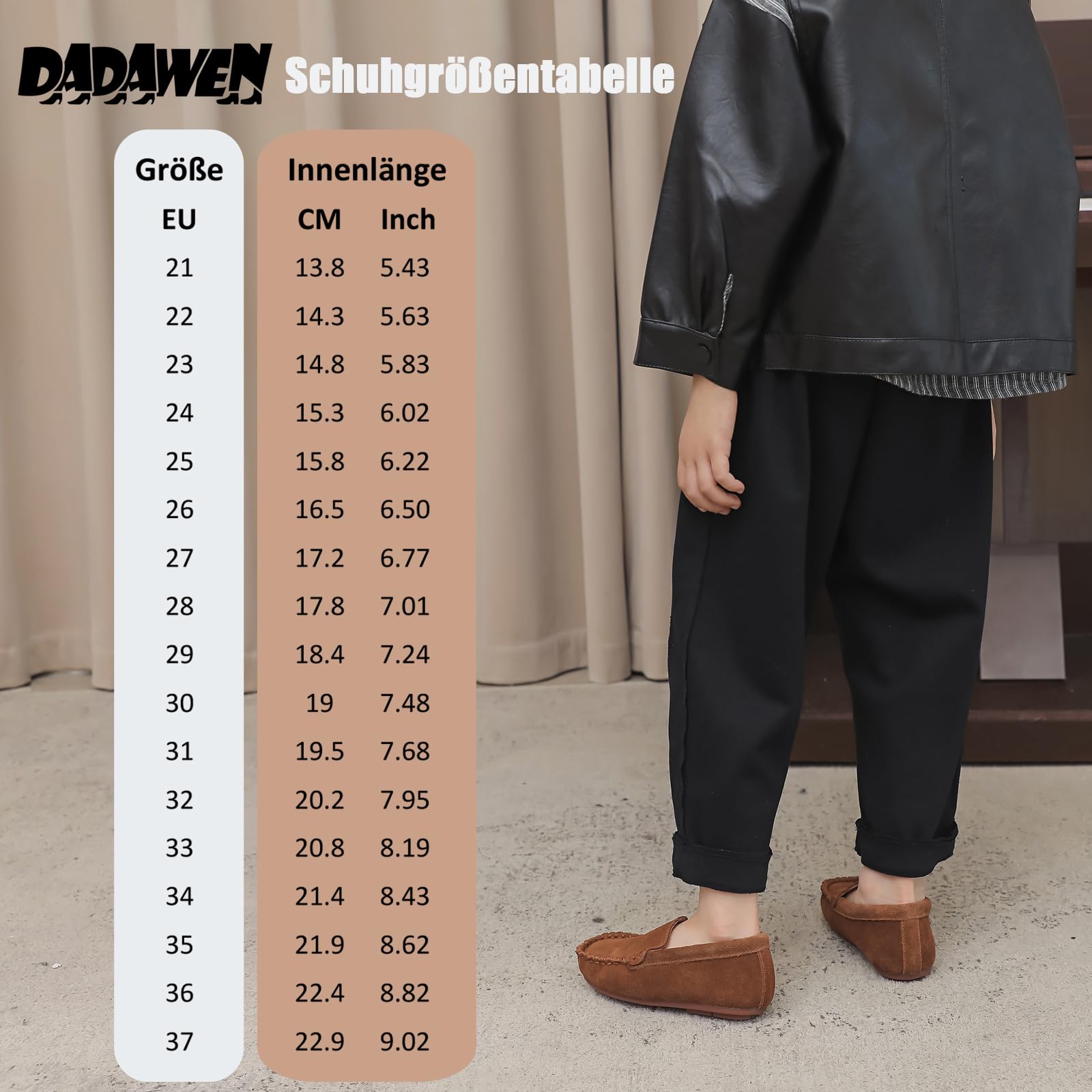 DADAWEN Garçon Classique Mocassins,Chaussure d'uniforme Scolaire Garçon Fille