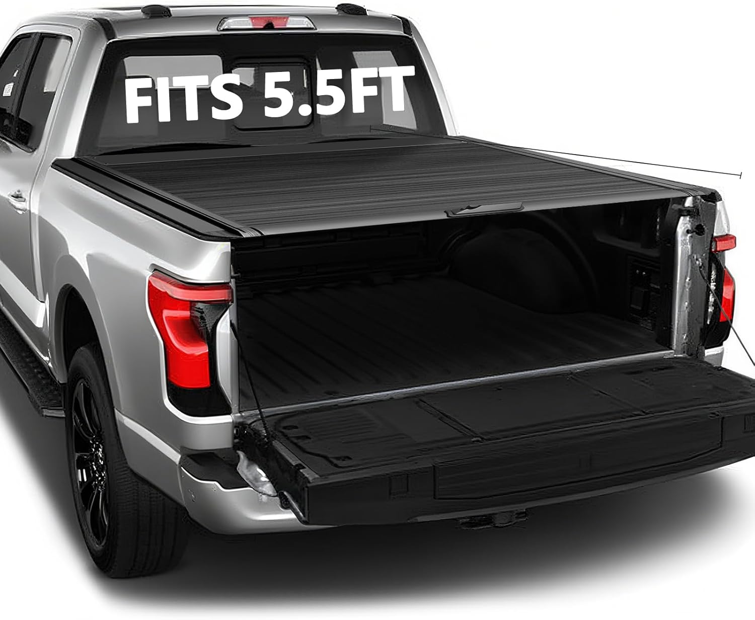 AOSKY Retractable Hard Tonneau Cover Fits for 2015-2025 Ford F150 with 5.5ft (66") Bed - Durable, Secure & Weatherproof Truck Bed Cover