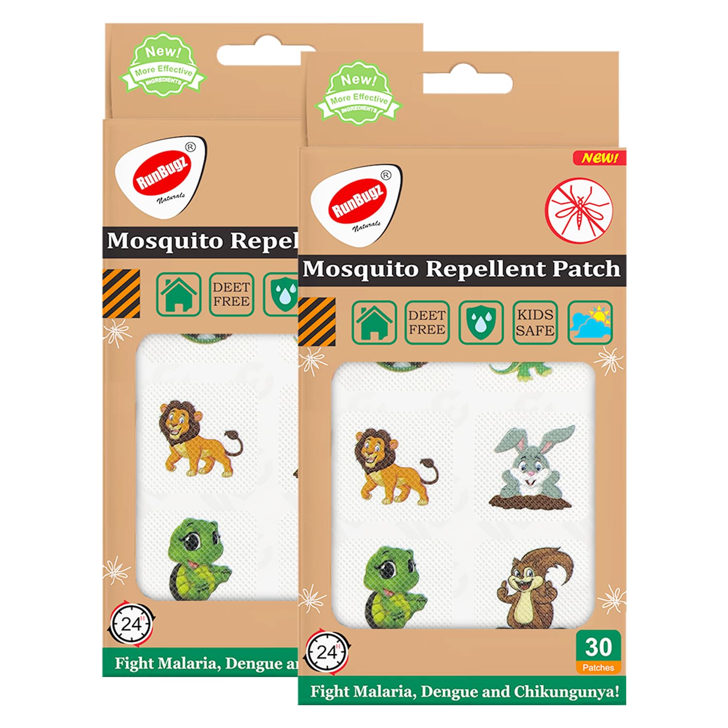 Runbugz Mosquito Repellent Printed Cute Animals Patches For Baby's (30 Patch, Multicolor) (Pack of 2)-picture-26