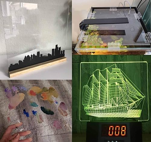 Miniatura 5 de 4 láminas acrílicas transparentes de plexiglás fundido de 12 x 16 x 0.078 pulgadas de grosor (0.079 in) + 0 -.02 pulgadas con papel protector para