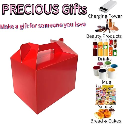 Miniatura 5 de XCXGYCA Paquete de 12 cajas a dos aguas de 7 x 5 x 5 pulgadas (6 por color), con asa, cajas de regalo de fiesta de papel, cajas de regalo para