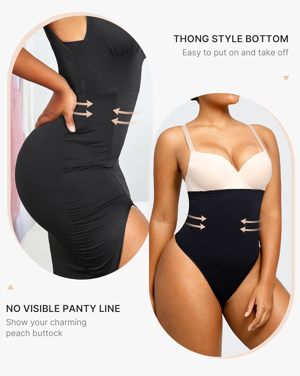 SHAPELLX Shapewear Tummy Control Womens Plus Size Compression Shapewear Seamless Waist Slimmer Underwear Panty Black - Image 5