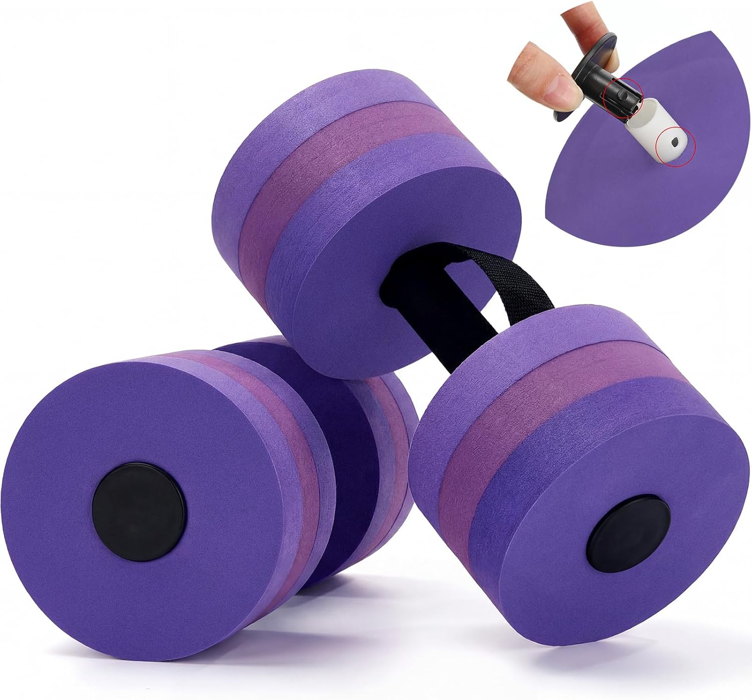 Soulchen Pool Exercise Equipment Water Dumbbells Pool Resistance Aerobic Weights EVA Foam Dumbbell with Handle Strip for Aqua Therapy Water Aerobics Weight Loss Fitness