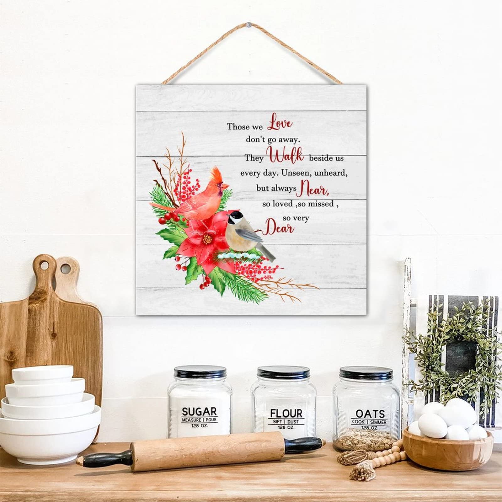 Panneau mural Those We Love en bois rustique de 30,5 cm pour la décoration du porche