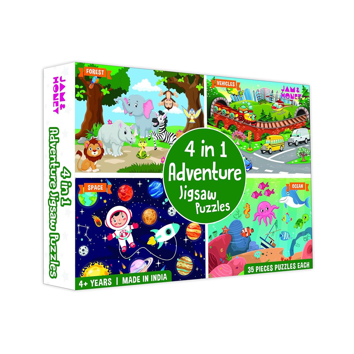 Amazon Brand - Jam & Honey 4 in 1 Adventure - Puzzles for Kids | 35-Piece Puzzles | Educational Toy for Cognitive Development | Vibrant Colors-image-31